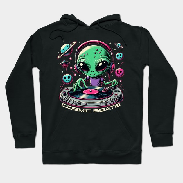 DJ Alien In Space Hoodie by BeanStiks